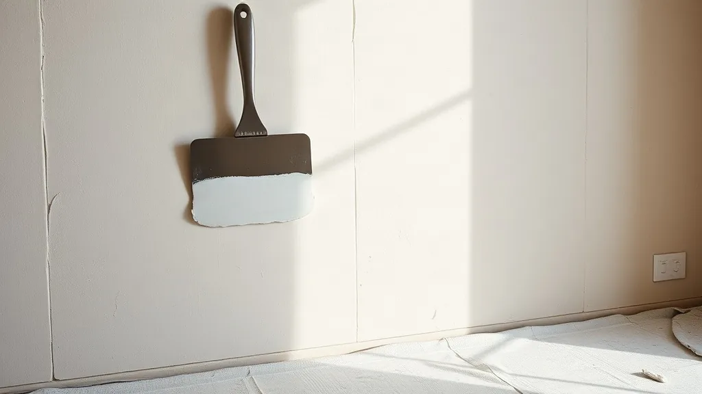 La spatola larga che stende lo stucco sulla giunzione fra due lastre