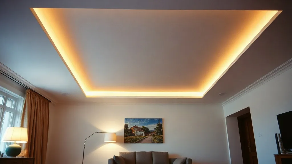 Veletta perimetrale in lastra con la striscia luminosa nascosta dentro